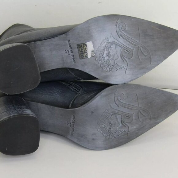 NEW FREE PEOPLE Womens Livia Boots Pointed Toe Side Zip Backlace Black Size 7 - Picture 6 of 8